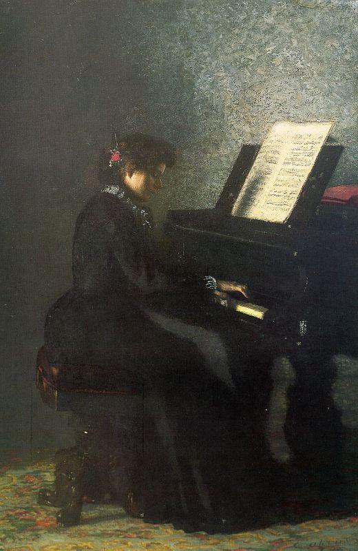 Thomas Eakins Elizabeth at the Piano oil painting image